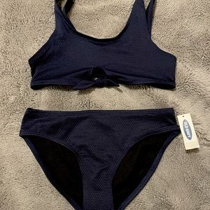 old navy two piece navy blue swimsuit